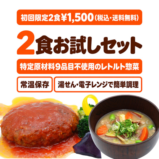 特定原材料9品目不使用のレトルト惣菜 レトルトホンポ 2食お試しセット