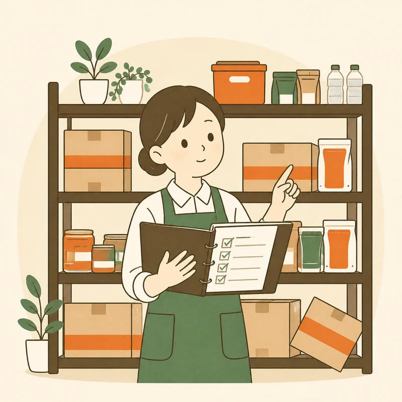 業務継続計画を確認する施設職員のイラスト